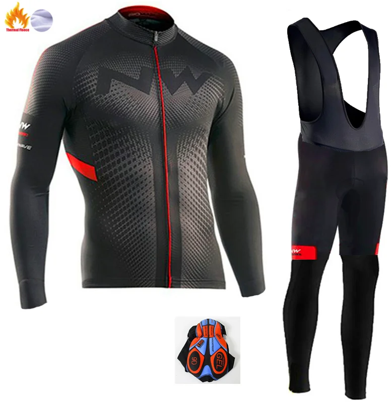 Winter Cycling Suit Pro Team Зимняя Теплая Флисовая велосипедная одежда для мужчин с длинным рукавом Джерси костюм для прогулок верховой езды на велосипеде MTB Одежда комбинезон комплект - Цвет: Winter Cycling Suit