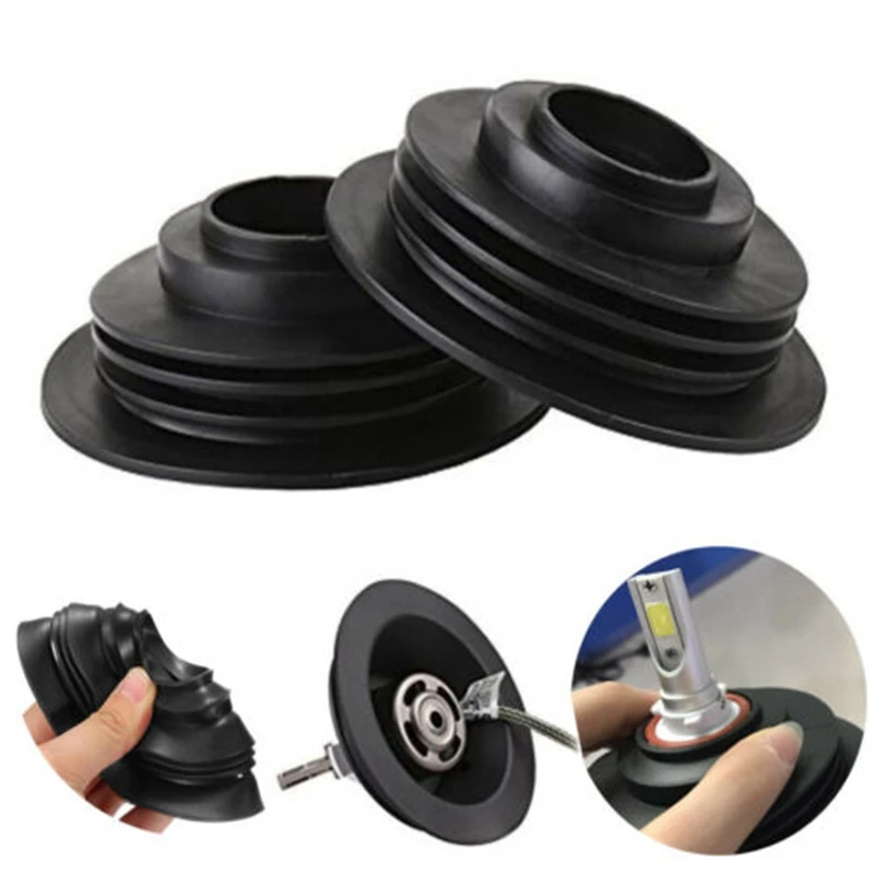 

2Pcs Universal LED Car Headlights Dust Cover Assembly Modified 98MM