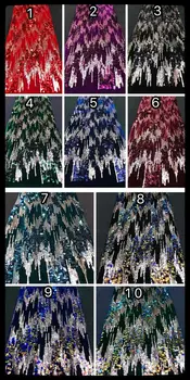 

African Lace Fabric 2020 Lace African Velvet Lace Fabric With Sequins Embroidery Nigerian Party Dress LM