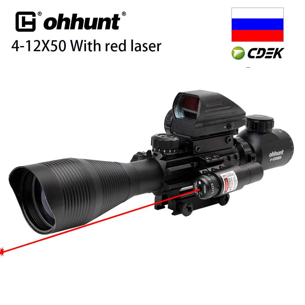 Корабль из России ohhunt 4 12X50 красный зеленый с подсветкой дальномер