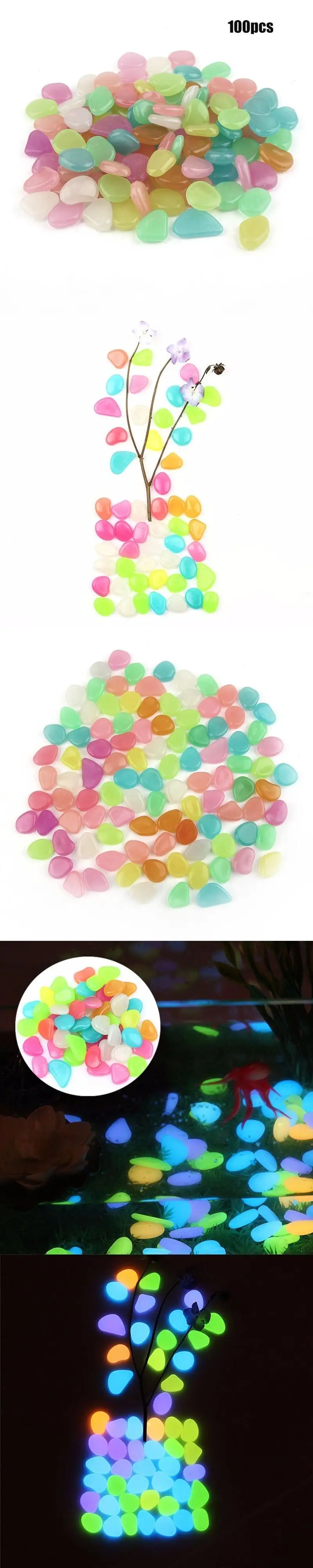 Luminous Artificial Pebbles Stone Multicolo Path Garden Decoration Accessories L