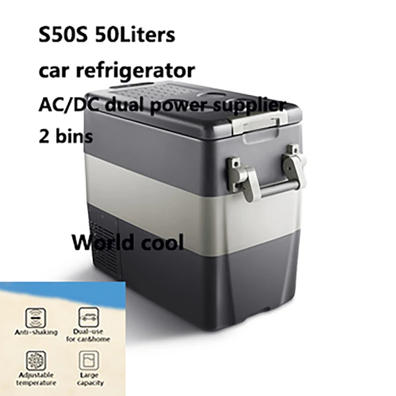 Mini Refrigerator Camping Refrigerator 50L AC DC12/24V Compressor Camping Picnic Outdoor Portable Car Refrigerator Deep Freezer Cooler Box Mini Fridge Traval Home Use