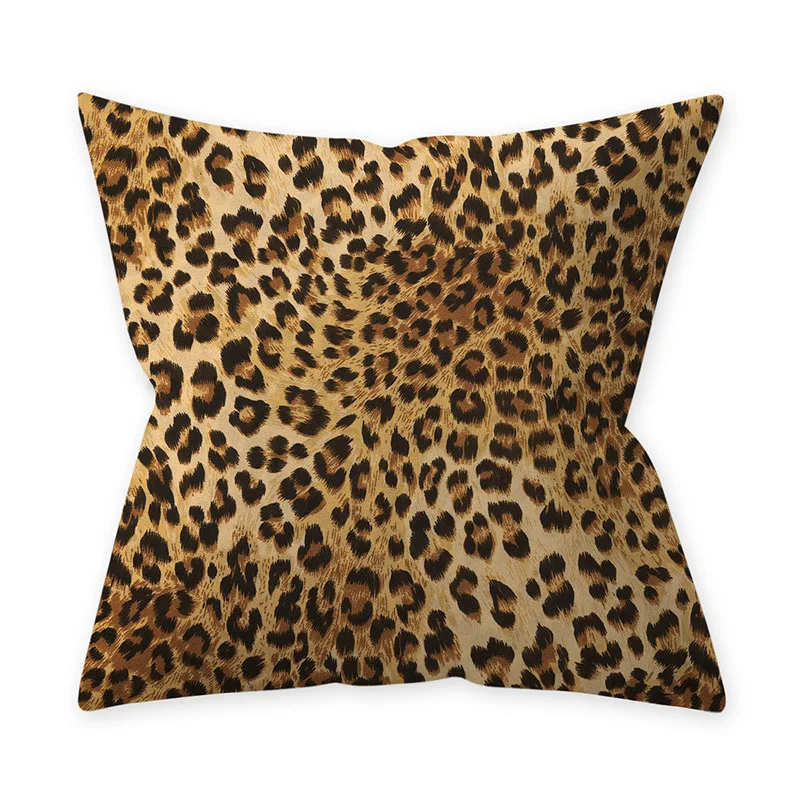 Абстрактная супер короткая плюшевая декоративная наволочка с леопардовой текстурой цветные полосатые принтованные чехлы на подушки для дома аксессуары - Цвет: Leopard-8