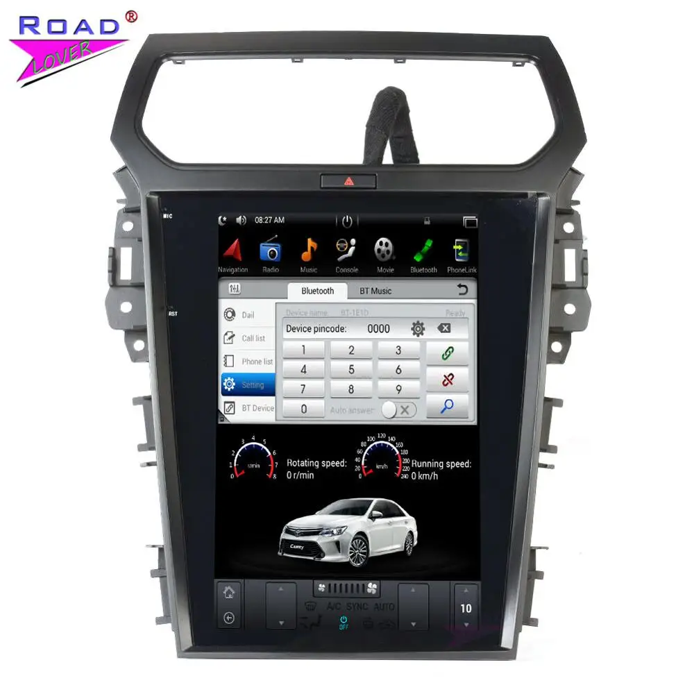 Автомагнитола Android 7,1 Автомагнитола 4 ядра для Ford Explorer 2013-Стерео gps навигация Tesla стиль 12,8 '2G+ 32G Автомагнитола