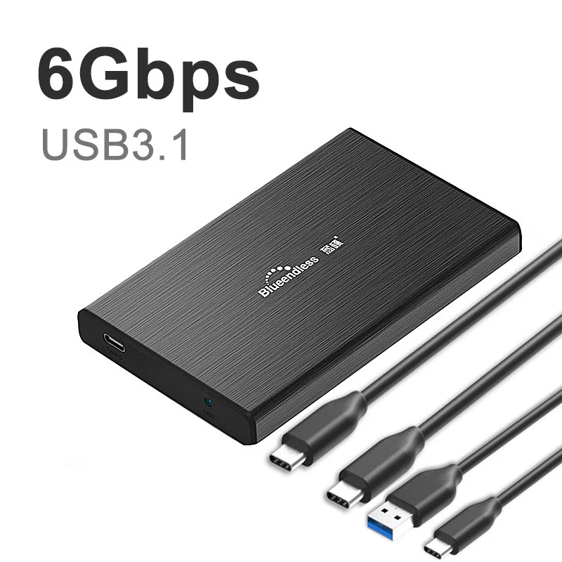 Aluminum-C-C C-A USB 3,1 3,0 для sata 2," чехол для жесткого диска корпус для жесткого диска коробка для жесткого диска Высокая скорость 6 Гбит/с SSD чехол для внешнего диска для планшета/ноутбука - Цвет: Aluminum-C-C C-A