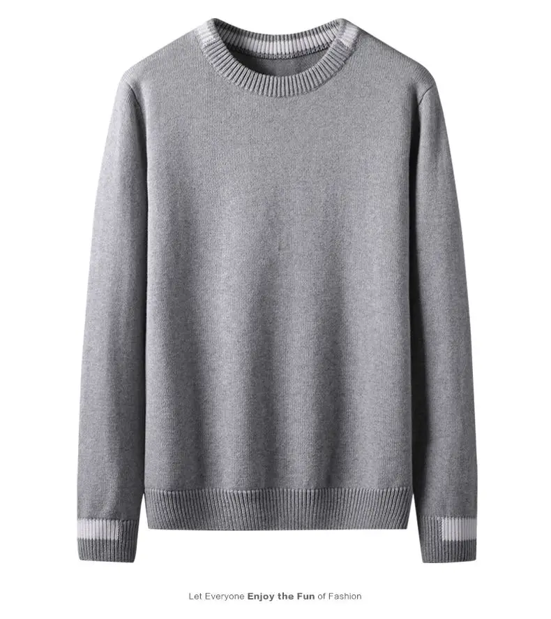 6Colors Fashion Sweaters Men Pullover 100% Cotton Solid Male Sweater Jumper Autumn Winter Crew-Neck Knitwear 2019 New MuLS Brand 15