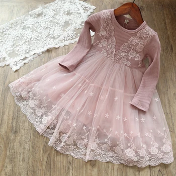

Embroidery Long Sleeve Girl Dress Cotton Flower Ball Gown Children Clothing 3-8 Years Kids Dresses for Girls Casual Clothes