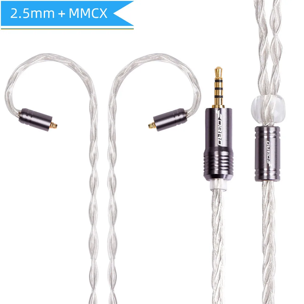 2.5mm MMCX Silver FDBRO 8 ядерный мини посеребренные компакт-дисков кабель IE80 MMCX 2Pin A2DC IM 2,5/3,5/4,4 мм балансный кабель для SE315 SE425 SE535 SE846 UE900 H3 - Цвет: 2.5mm MMCX Silver