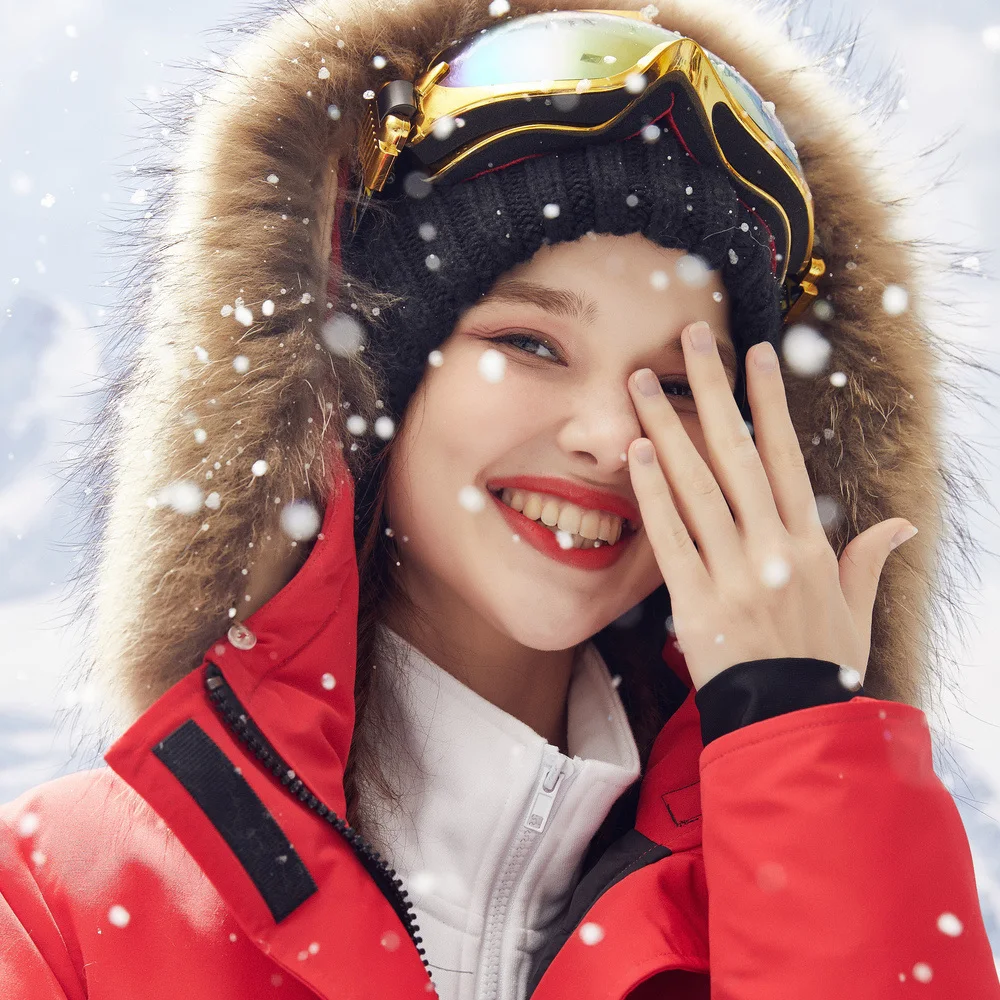 Koop Metersbonwe Winter Warm 2019 Nieuwe Vrouwen Down Parka 90% Grijs Duck Down Jas Hooded Bontkraag Jas Winter Lange uitloper