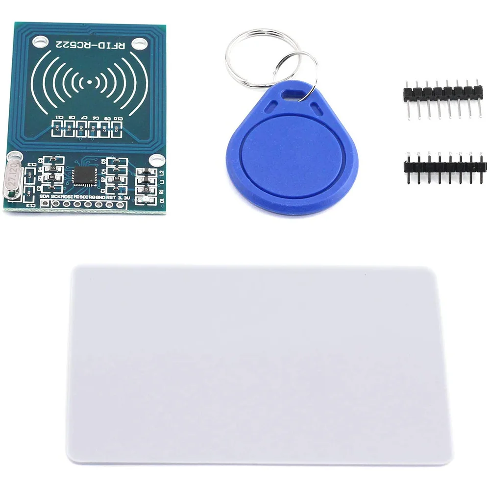 Bobury MFRC-522 RFID Kit RF IC Card Module capteur S50 Carte Vierge Porte-clés Compatible pour Arduino Raspberry Pi 