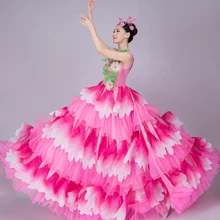 Vestidos Largos De Fiesta, цветочный костюм для преуспевающего танца, платье-компаньон, сценическое платье, большая юбка, платье, костюм