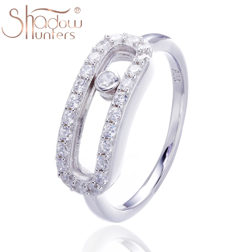 

SHADOWHUNTERS Real 100% 925 Sterling Silver Move Stone Rings With Clear CZ Luxury France Femme Mujer Jewelry Making Wholesale