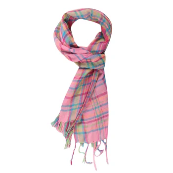 

2019 New Fashion Plaid Scarf Autumn Winter Children Baby Girls Kids Pink Cotton Polyester Blended Soft Warm Scarf Wholesale