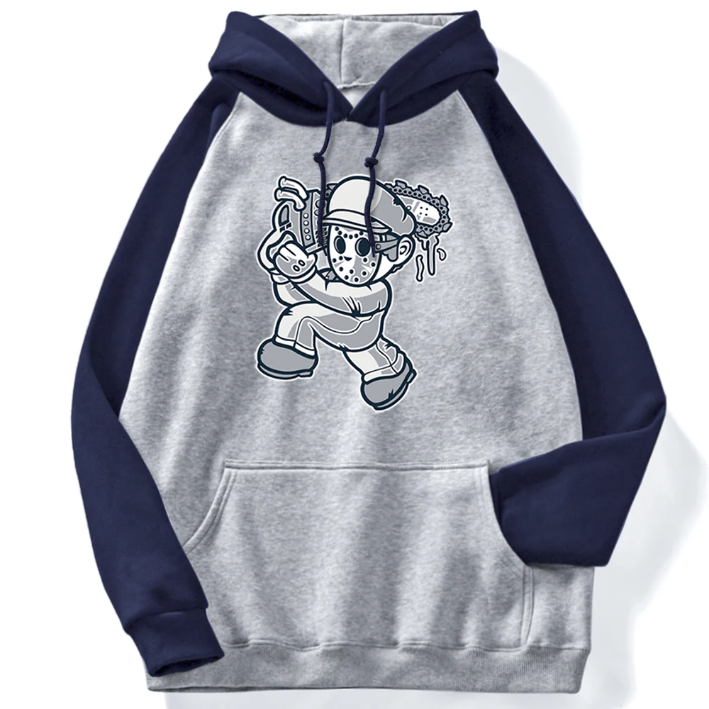 

Interesting Chainsaw Jason Print New Women Raglan Hoodies Warm Aesthetics Hoody For Girls Oversized Fashion Sweatshirts Womens