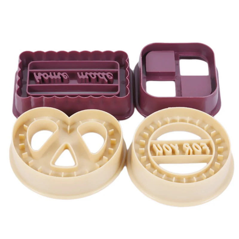 

4pcs/Set Classical Denmark Cookies Plastic DIY Tools Fondant Cake Mold Biscuit Cutter Baking Tools GH007
