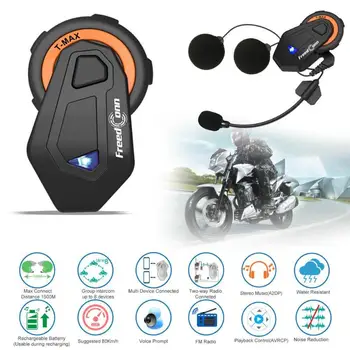 

FreedConn T-MAX 2x 1000m BT4.1 Motorcycle Helmet Intercom 6 Riders Headsets