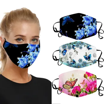 

Flower Print Fabric Adult Protective Pm 2.5 Dust Mouth Cover Washable Reusable Mouth Adjustable Large Stock Send Fast