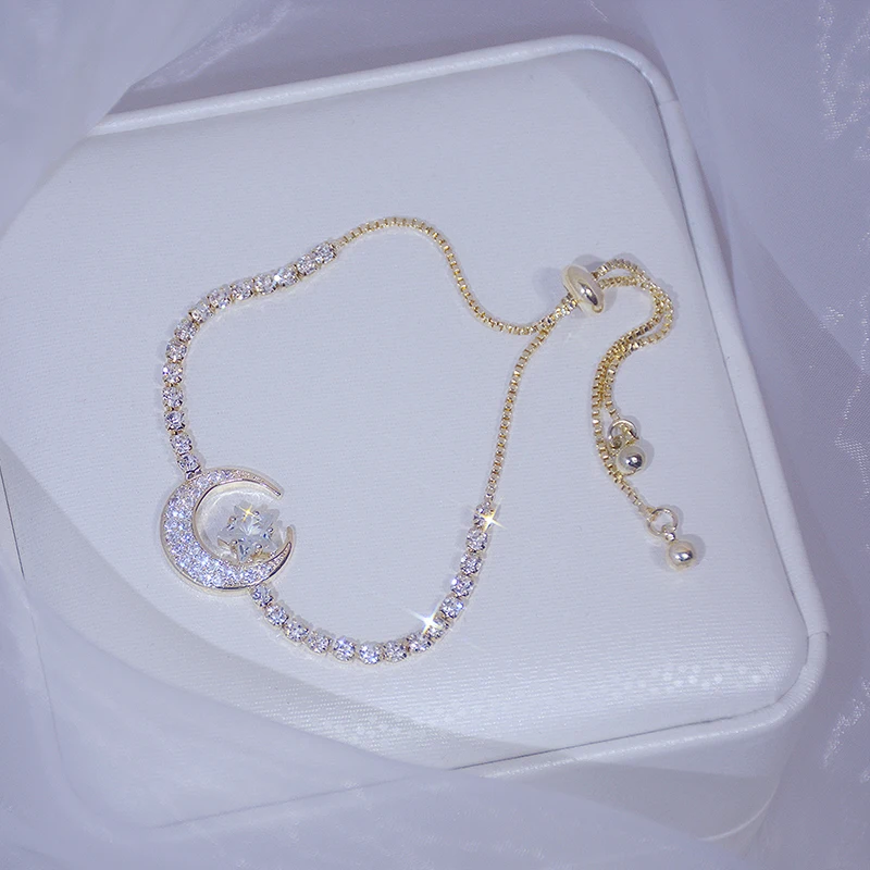 Bangles Star Bracelet Pulseras Zircon-Moon Bling Delicate Gift Micro Anniversary Elegant