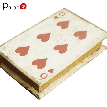 

New Arrivals Wooden Book shape Storage Box Ofiice Organizer Flip Up Jewelry Special pattern Storage Box Free Shipping