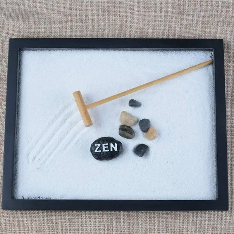 Японский карезансуи мини Zen Настольный сад с погремушкой галька и песок