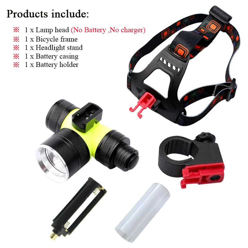 headlamp Set A Подводная вспышка с высокой светоотдачей UV395 фары подводные светодиодные фары XM L2 светодиодный налобный фонарь подводное погружение фары Водонепроницаемый налобный фонарь лампа - Испускаемый цвет: headlamp Set A