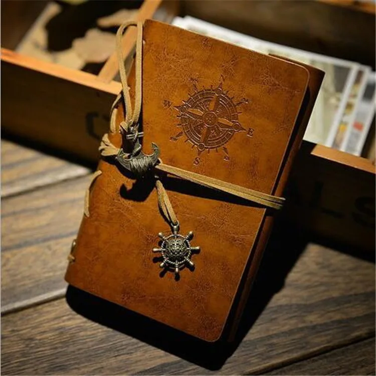 1Pc Vintage Classic Notebook Retro PU Leather Brown Diary Journal Travel Notepad 