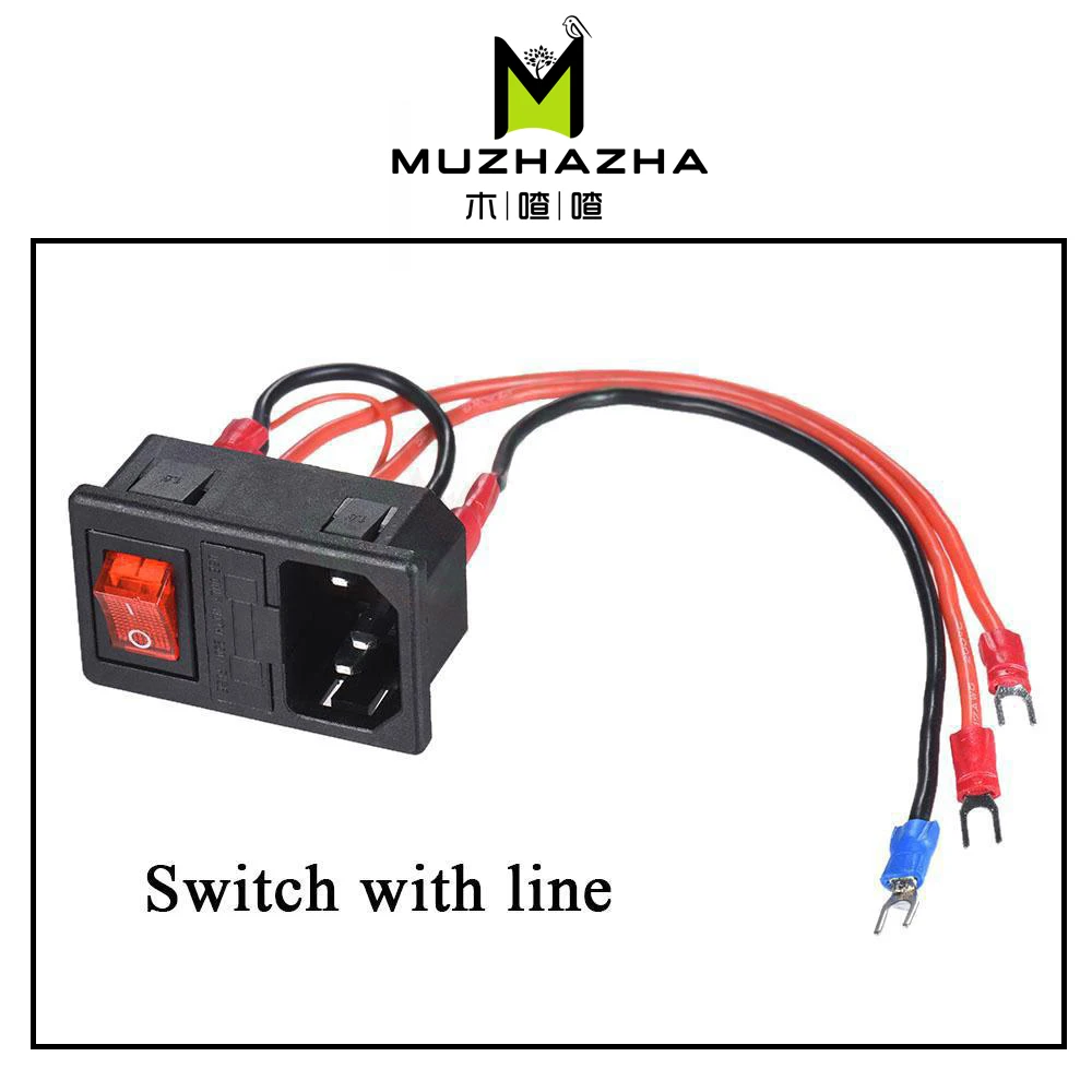 

3D Printer Parts 220V/110V 15A Power Supply Switch Male Socket with Fuse for 3D Printer DIY 3D Printer Accessories