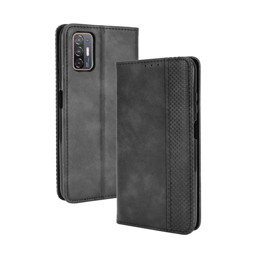 Custodia A Portafoglio Con Magnetica Per HTC Desire 21 Pro 5G – Pelle PU, 3 Slot Carte, Supporto Per Video – Nero