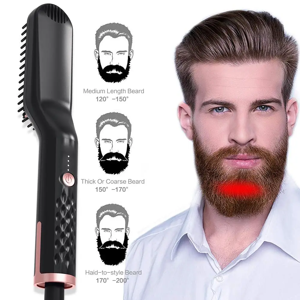 

Beard Comb Multi-functional Men Styling Combs Men Quick Beard Straightener Styler Comb Multi-functional Hair Curling Curler Tool