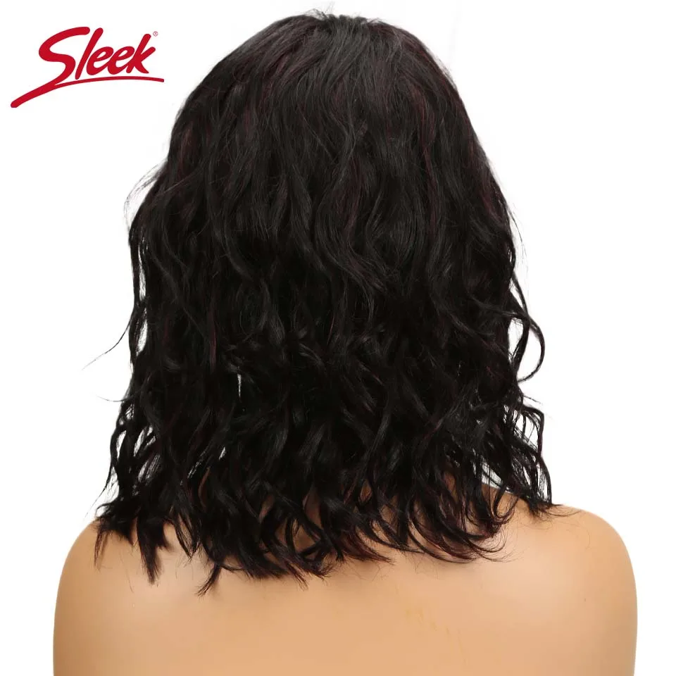 Гладкие кружевные парики из натуральных волос волнистые человеческие волосы парики Remy бразильские волосы парики u-части короткие парики из натуральных волос - Цвет волос: F1B/99J