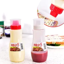 5 Hole Design Salad Dressing Squeeze Bottle 380ml Japanese Porous Salad Dressing Bottle with Dust Caps Kitchen Dispenser