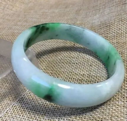 

free shipping Lavender Green Jadeite jade Bangle Bracelet Handmade