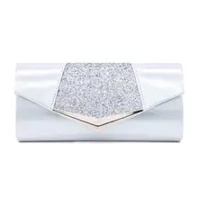 Для женщин Блестящий клатч-конверт; сумка-кошелек для выпускного вечера вечерние сумки из натуральной кожи сумка на плечо с блестками вечерняя сумочка; BS010