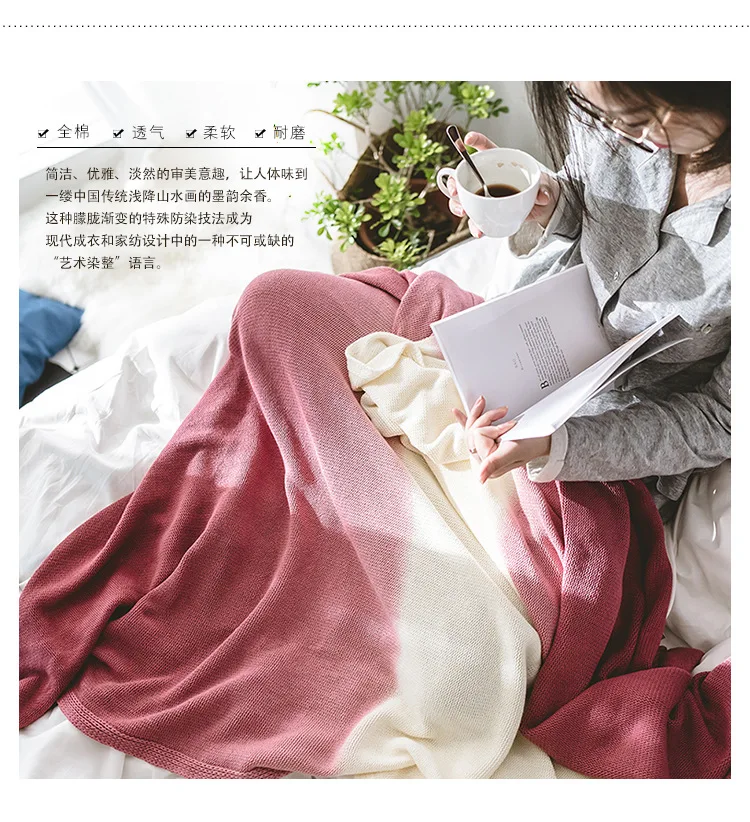 Vladimir New Style Knitted Blanket Cotton Gradient Knitted Blanket Casual Blanket Home Blanket