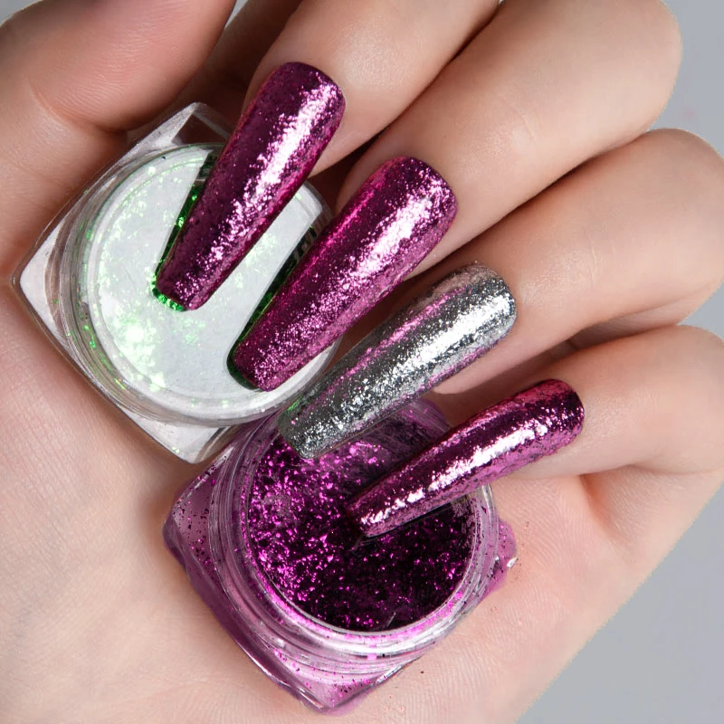 

Nails Art UV Gel Polish Glitter Pigment Powder Mirror Manicure Sparkles For Nails UV Decorations Chrome Holographic Nail