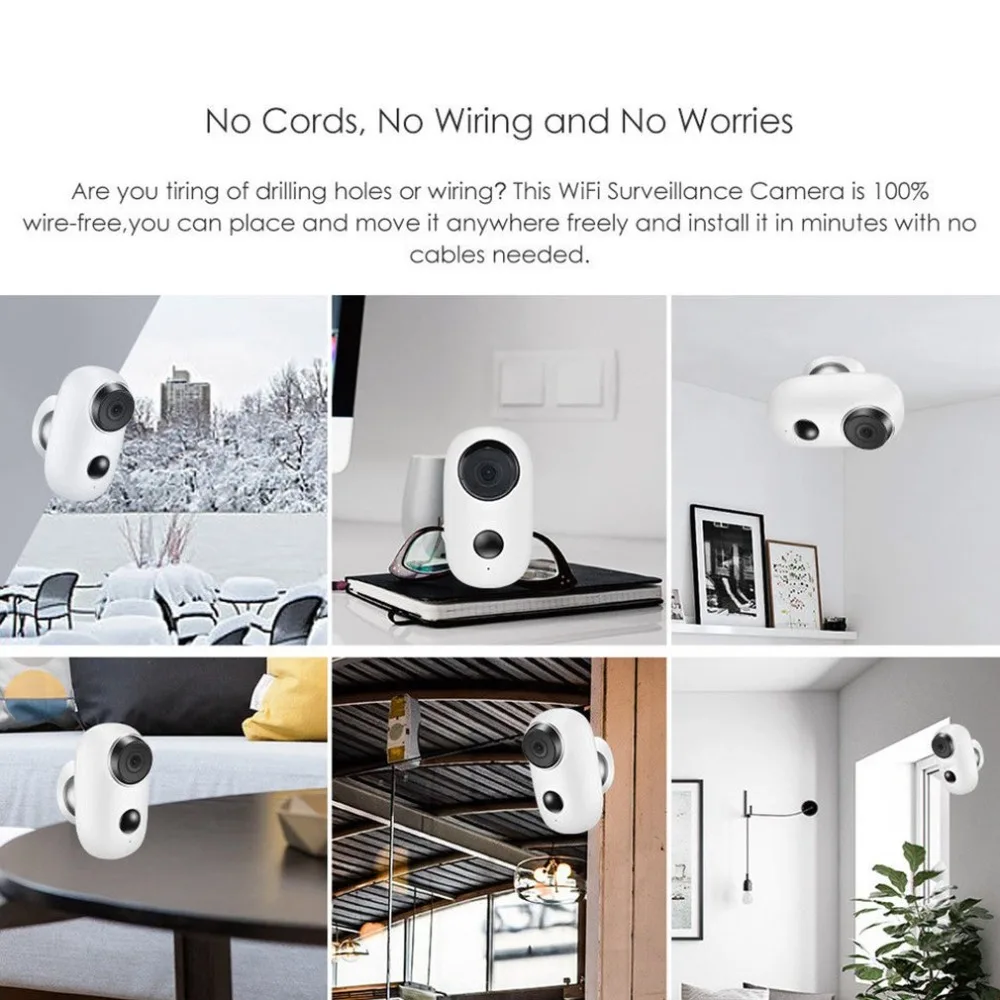 Smart Home Waterproof Surveillance Camera Low Power Camera Mobile Wireless Wifi Remote Intercom Monitoring