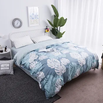 

New Nordic Style Blue Banana Leaf Duvet Cover 1 Pc Quilt Cover Comforter/Blanket Case Twin Full Queen King Size Bedclothes Linen