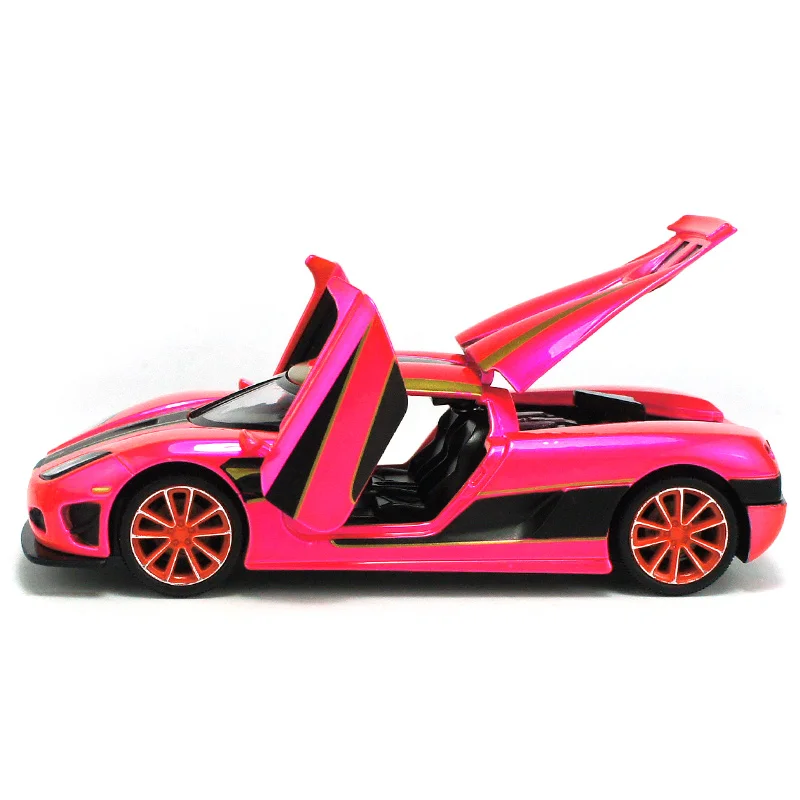 Высокая имитация 1:32 Koenigseker спортивный автомобиль сплав модель, кнопка открытый звук двери и свет игрушка с инерционным механизмом подарок