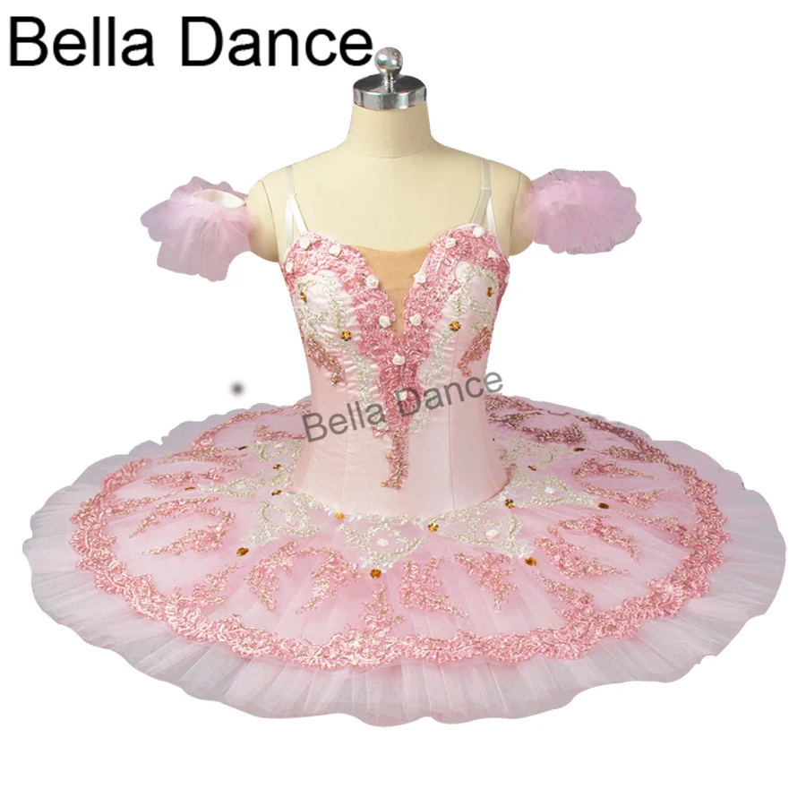 Adult Professional Ballet Tutus Cream Pink Platter Performance Fairy Doll Pancake Tutus  Classical Ballet Stage Costumes BT9055