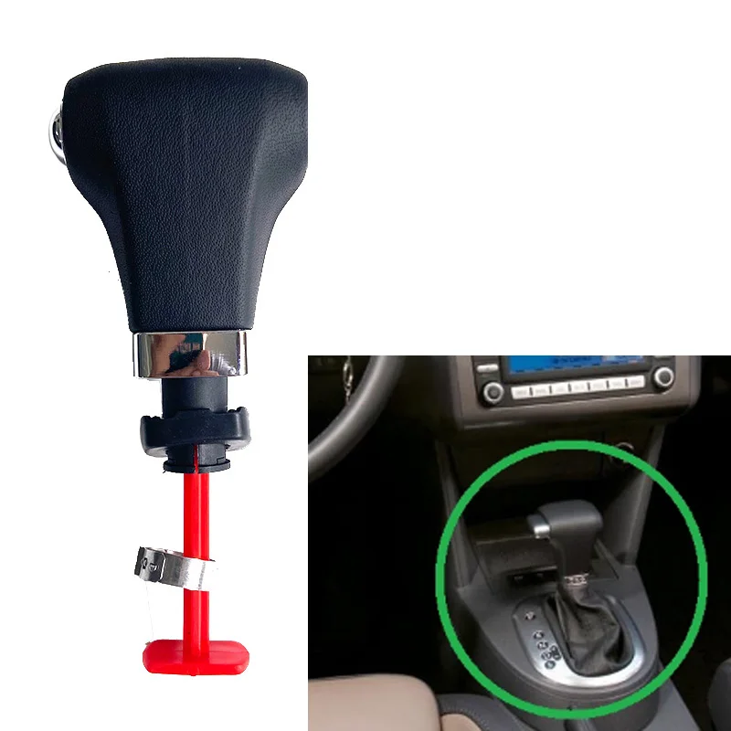 Chrome & Leather Carstyling Automatic Leather Car Gear Stick Shift