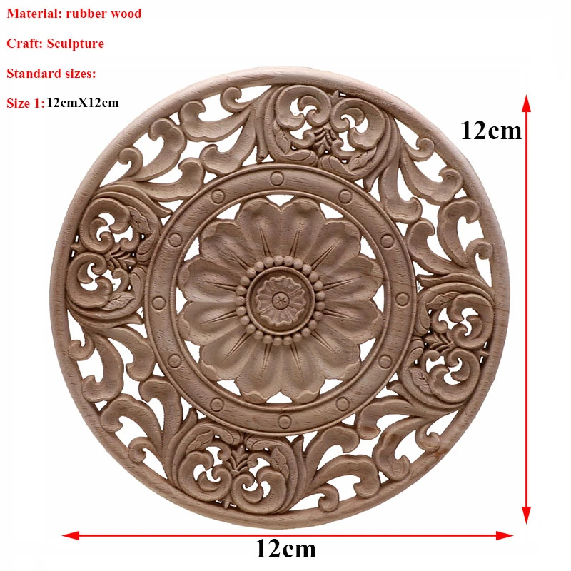 VZLX Цветочная деревянная резная угловая аппликация винтажная деревянная резьба Переводные картинки на мебель шкаф домашний декор для дверей украшения Аксессуары - Цвет: 12cmX12cm