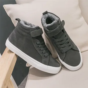 

High Top Sneakers Women Vulcanize Boots Shoes Basket Femme Winter Canvas Shoes Woman Lace Up Trainers Women Tenis Feminino N8-64