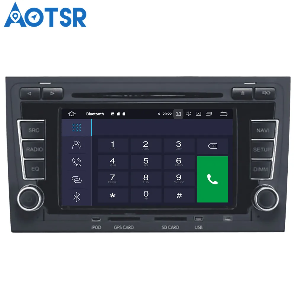 Discount Aotsr Android 9.0 GPS navigation Car DVD Player For Audi A4 S4 RS4 2003-2012 car Head unit multimedia player radio tape recorder 12