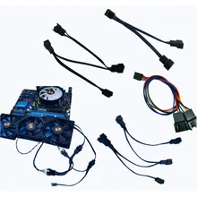 

For CPU Fan Extension Cable Mine Chassis Fan Connection Cable Mainboard 4-pin 1-minute 2-wire Adapter 1-minute 3 / 4P Chassis