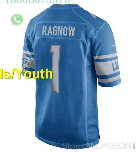 for kids youth Детройт А++ качественная детская одежда 9 Matthew Stafford 15 Golden Tate 20 Barry Sanders Frank Ragnow 1 Kerryon jonson 0 jersey - Цвет: for kids youth