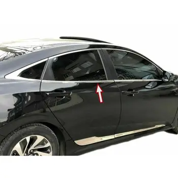 

Honda Civic 10 2017 mouldings, window, list, Chrome, stainless steel, embellisher