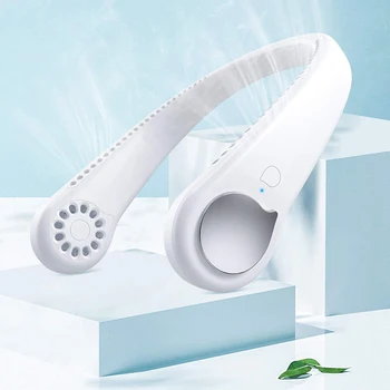 

Portable Leafless Mini Fan Neck-hanging USB Charge Wearable Fan Air Cooler for Outdoor Travel Sports Bladeless Mute Ventilator