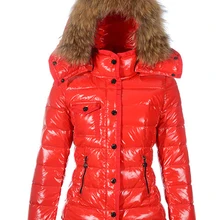 Теплый короткий пуховик, Женское зимнее пальто, куртка с меховым воротником, верхняя одежда с капюшоном, женские пуховые парки, высшее качество, Брендовое женское пуховое пальто