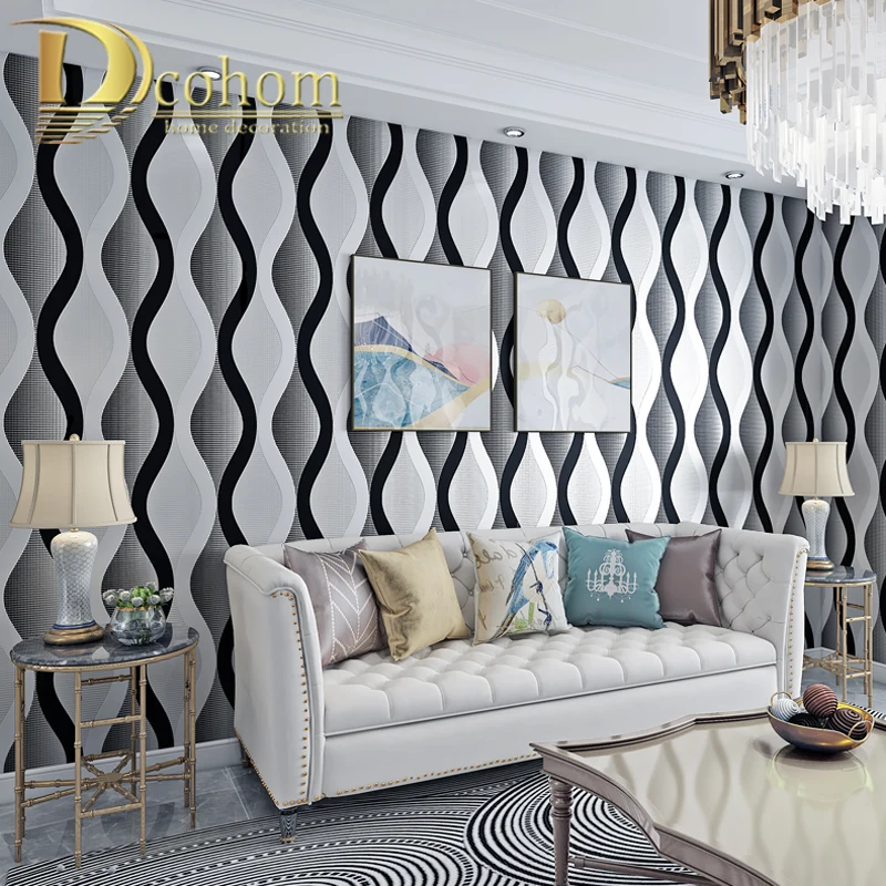 Black And White Room Wallpaper Pattern