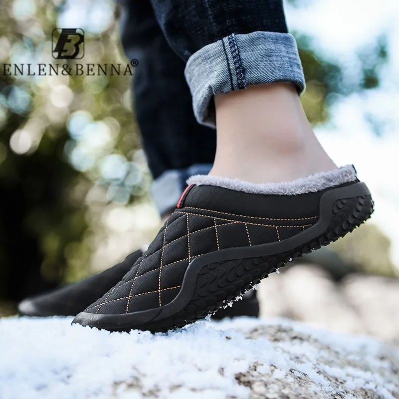 Perezoso Zapatillas de algodón de los hombres de invierno de los hombres al aire libre a prueba de agua fría-prueba zapatos casuales hombres zapatos de hombre de abrigo calzado de gran tamaño 39-48